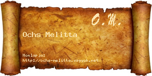 Ochs Melitta névjegykártya